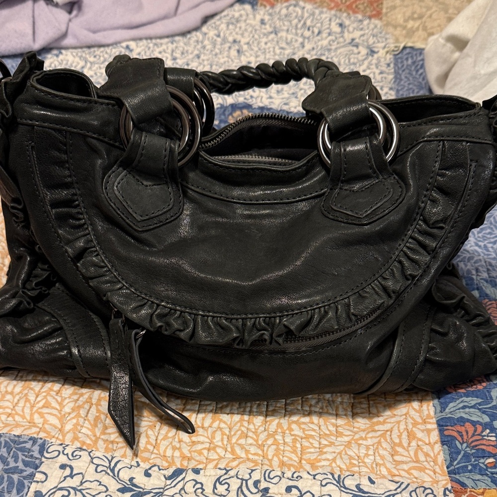Treesje Magnolia - Black Leather Y2K Handbag